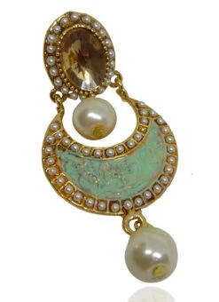 Green Alloy Danglers Festive Wear