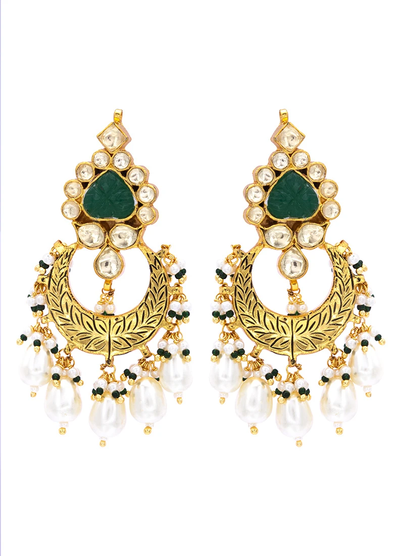 Green Alloy Moti Necklace Party Wear 5 Green Alloy Moti Necklace Party Wear - Image 3