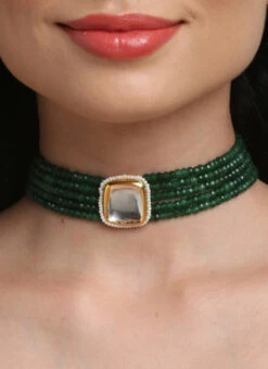 Green Alloy Necklace Party Wear 7 Green Alloy Necklace Party Wear -ZariGrace Shop green alloy necklace jysrra40428 b