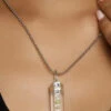 Silver Stones Alloy Necklace Party Wear -ZariGrace Shop green alloy necklace jysrrjuly2227 l