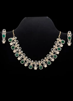 Green Alloy Stone Necklace Party Wear 7 Green Alloy Stone Necklace Party Wear -ZariGrace Shop green alloy stone necklace jynsjde1657 b