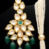 Green Alloy Stone Pendant Set Party Wear