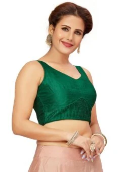 Green Art Silk Blouse After Six Wear -ZariGrace Shop green art silk blouse blmff1819 u