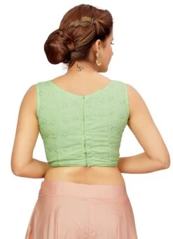 Green Blended Cotton Sequins Blouse After Six Wear -ZariGrace Shop green blended cotton sequins blouse blmff1828gr b