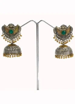 Green Chand Oxidized Jhumka Party Wear -ZariGrace Shop green chand oxidized jhumka erddrj9347h b