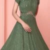 Green Chinon Sequins Dresses And Gown Party Wear -ZariGrace Shop green chinon sequins dresses and gown bgwrska48055331 l