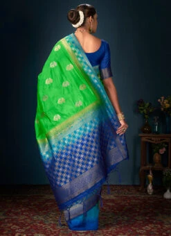 Green Color Banarasi Art Silk Weaving Work Saree Festive Wear -ZariGrace Shop green color banarasi art silk weaving work saree sasprt8308 b