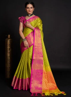 Green Color Jacquard Woven Work Soft Silk Saree Festive Wear 8 Green Color Jacquard Woven Work Soft Silk Saree Festive Wear -ZariGrace Shop green color jacquard woven work soft silk saree sasacw3894 u