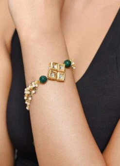 Green Designer Bracelet Party Wear 6 Green Designer Bracelet Party Wear -ZariGrace Shop green designer bracelet hnjfemlbr001 u