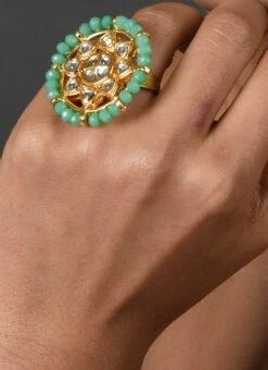 Green Designer Ring Party Wear