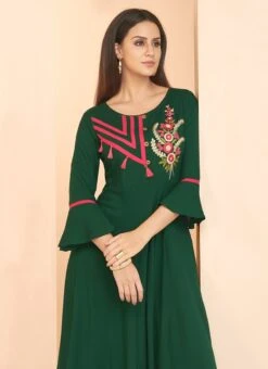 Green Embroidered Dress After Six Wear -ZariGrace Shop green embroidered anarkali gown iwdsli6028 b