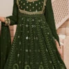 Green Faux Georgette Embroidered And Sequins Anarkali Suit Party Wear -ZariGrace Shop green faux georgette embroidered and sequins anarkali suit slska46571014 l
