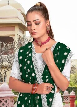 Green Faux Georgette Embroidered Half And Half Saree Party Wear 9 Green Faux Georgette Embroidered Half And Half Saree Party Wear -ZariGrace Shop green faux georgette embroidered half and half saree sasunk2094 b