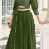 Green Faux Georgette Sequins A Line Lehenga Party Wear -ZariGrace Shop green faux georgette sequins a line lehenga ghska4699153 l