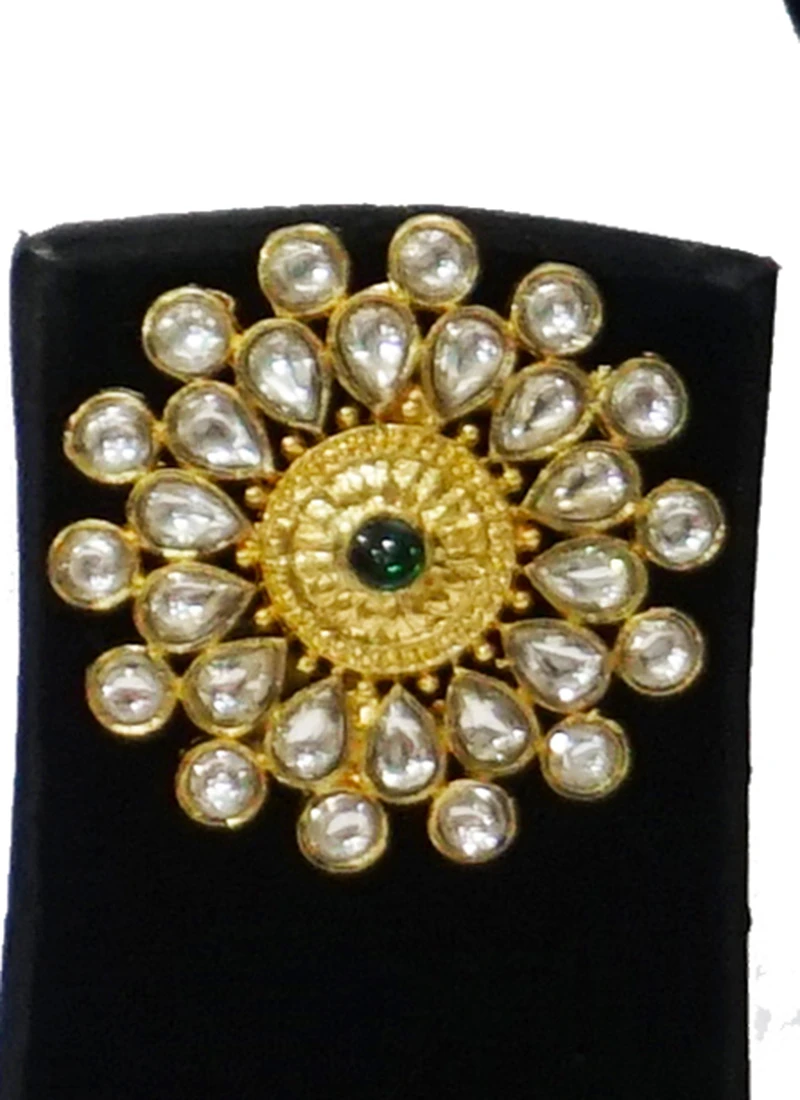 Green Floral Kundan Necklace Set Party Wear 3 Green Floral Kundan Necklace Set Party Wear