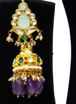 Green Floral Necklace Set Party Wear