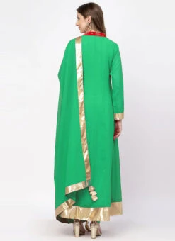 Green Georgette Patch Work Anarkali Suit Work Wear -ZariGrace Shop green georgette patch work anarkali suit sldmf7478sg b