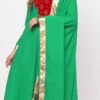 Green Georgette Patch Work Anarkali Suit Work Wear