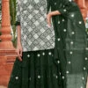 Green Georgettte Embroidered A Line Lehenga Festive Wear -ZariGrace Shop green georgettte embroidered a line lehenga ghska43441107 l
