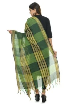 Green Handloom Cotton Weaving Work Dupatta Work Wear -ZariGrace Shop green handloom cotton weaving work dupatta dpdmimfd076 b