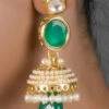 Green Jhumka Earrings Party Wear -ZariGrace Shop green jhumka earrings erdfemnw023 l