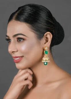 Green Jhumka Earrings Party Wear 6 Green Jhumka Earrings Party Wear -ZariGrace Shop green jhumka earrings erdfemnw023 u