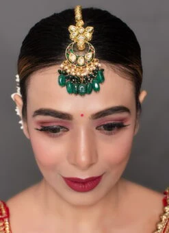 Green Kundan Mangtikka Party Wear -ZariGrace Shop green kudan mangtikka hejndunvfembd024 b