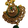 Green N Gold Alloy Danglers Festive Wear