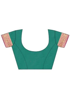 Green N Pink Banarasi Silk Zari Work Saree Festive Wear -ZariGrace Shop green n pink banarasi silk zari work saree sasstsktknsk8078g b