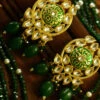 Green Necklace Set With Earrings Party Wear -ZariGrace Shop green necklace set with earrings jyasvcbklgn009 l