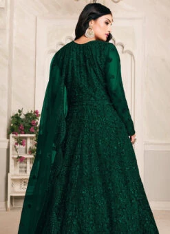 Green Net Anarkali Suit Party Wear -ZariGrace Shop green net anarkali suit slsaj2102 b