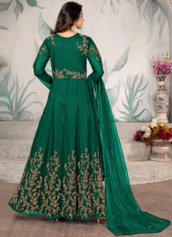 Green Net Embridered Work Anarkali Suit Party Wear -ZariGrace Shop green net embridered work anarkali suit slska4501663b b