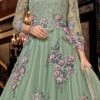 Green Net Embroidered Anarkali Suit Wedding Wear