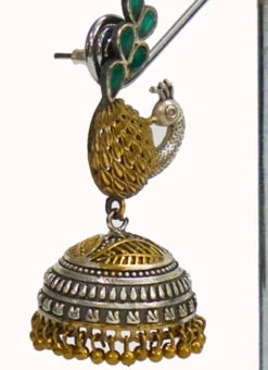 Green Oxidized Jhumka Party Wear