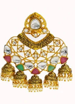 Green Pink Designer Dangler Party Wear