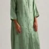Green Pure Chanderi Silk Embroidered Kurta Semi Palazzo Set Party Wear 1 Green Pure Chanderi Silk Embroidered Kurta Semi Palazzo Set Party Wear -ZariGrace Shop green pure chanderi silk embroidered kurta semi palazzo set krsdvcsvks47 l