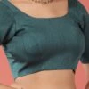 Green Silk Solid Stitched Readymade Blouse Party Wear -ZariGrace Shop green silk solid stitched readymade blouse blspfb237g l
