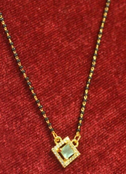 Green Stone Work Mangalsutra Party Wear -ZariGrace Shop green stone work mangalsutra hejasvcbhspk033 b