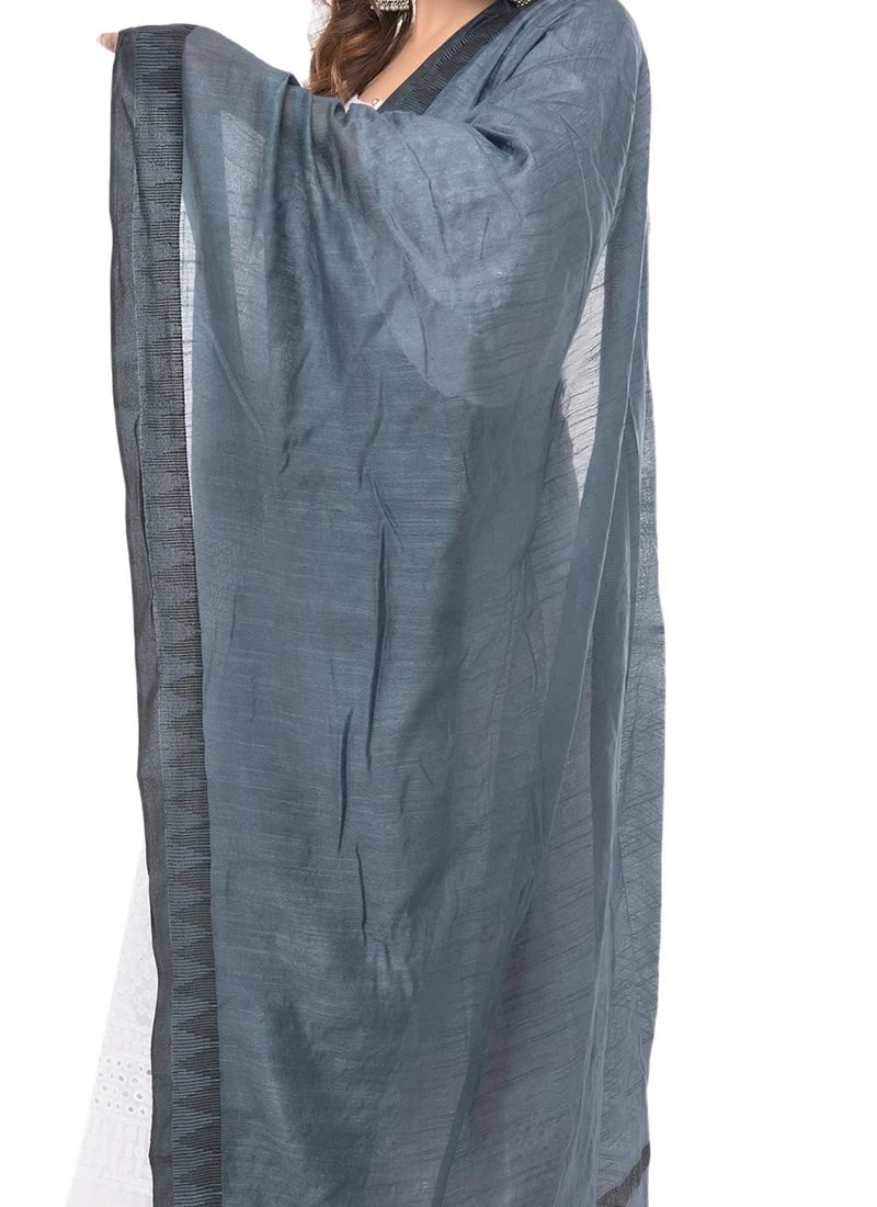 Grey Blended Cotton Dupatta After Six Wear 3 Grey Blended Cotton Dupatta After Six Wear