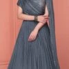 Grey Chinon Mirror Work Dresses And Gown Party Wear 1 Grey Chinon Mirror Work Dresses And Gown Party Wear -ZariGrace Shop grey chinon mirror work dresses and gown bgwrska48055329 l