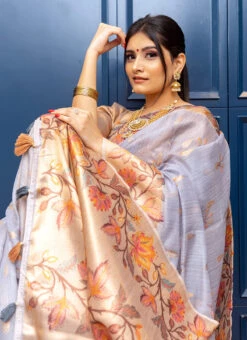 Grey Color Kota Shinny Pallu Work Printed Saree Party Wear 9 Grey Color Kota Shinny Pallu Work Printed Saree Party Wear -ZariGrace Shop grey color kota shinny pallu work printed saree sasrirnk06 b