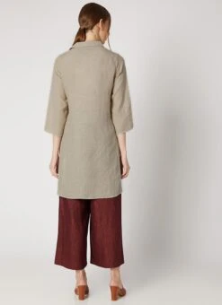 Grey Linen Kurta Palazzo Set Work Wear 9 Grey Linen Kurta Palazzo Set Work Wear -ZariGrace Shop grey linen kurta palazzo set krsdvcsvts27 b