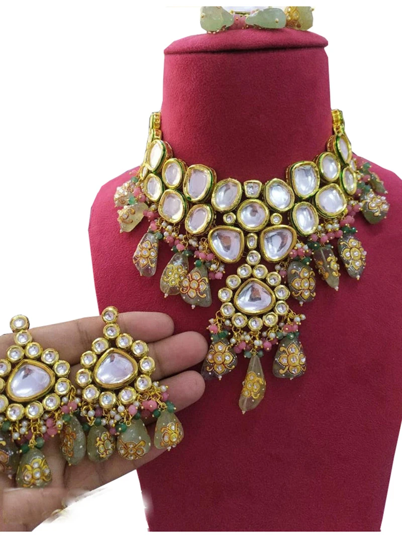 Grey Necklace Set Wedding Wear 5 Grey Necklace Set Wedding Wear - Image 3