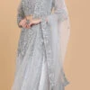 Grey Net Sequins Work Umbrella Lehenga Choli With Dupatta Wedding Wear -ZariGrace Shop grey net sequins work umbrella lehenga choli with dupatta ghmcbl203 l
