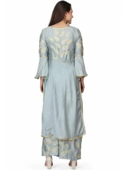 Grey Raw Silk Embroidery Kurta Palazzo Set Party Wear 9 Grey Raw Silk Embroidery Kurta Palazzo Set Party Wear -ZariGrace Shop grey raw silk embroidery kurta palazzo set krskifh99660001151 b