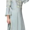 Grey Raw Silk Embroidery Kurta Palazzo Set Party Wear -ZariGrace Shop grey raw silk embroidery kurta palazzo set krskifh99660001151 l