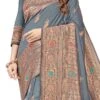 Grey Silk Zari Work Saree Festive Wear