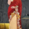 Hand Embroidered Stone Work Maroon And Chiku Color Georgette Saree Party Wear -ZariGrace Shop hand embroidered stone work maroon and chiku color georgette saree sadsf4961 l