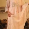 Ivory Pink Chanderi Silk Embroidered Dupatta Party Wear -ZariGrace Shop ivory pink chanderi silk embroidered dupatta dpbadcsduip01 l