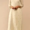 Ivory Pure Georgette Embroidered Kurta Straight Pant Set Party Wear -ZariGrace Shop ivory pure georgette embroidered kurta straight pant set krsdvcsvks55 l